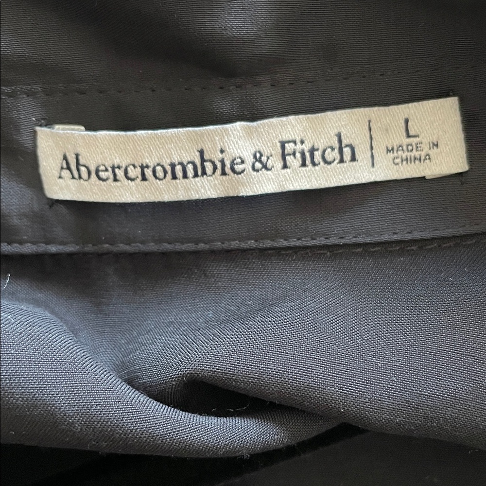 A&F Black Satin Button Down Blouse - Picture 10 of 11